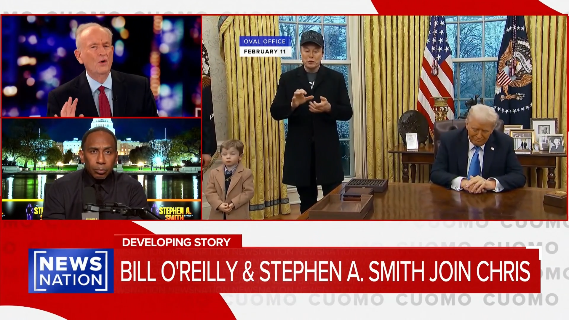 Bill O'Reilly and Stephen A. Smith Talk Elon Musk and DOGE on 'CUOMO'